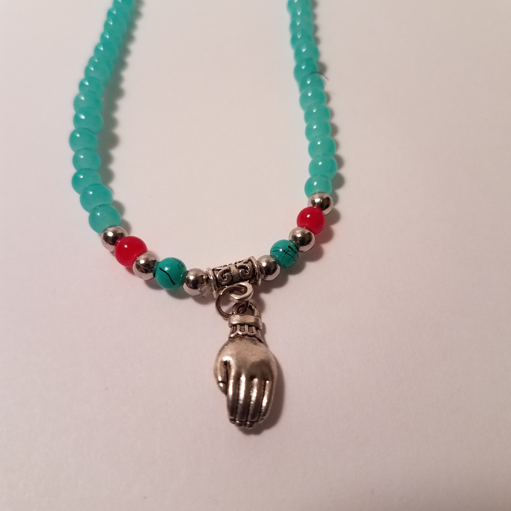 ** HP**  Turquoise stretchy bracelet with charm - Picture 5 of 7
